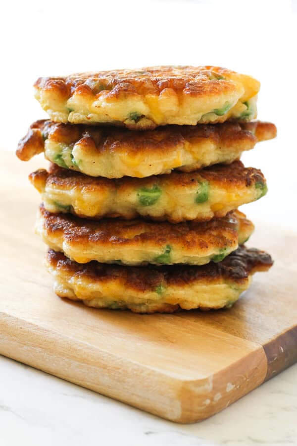 pea sweetcorn fritters