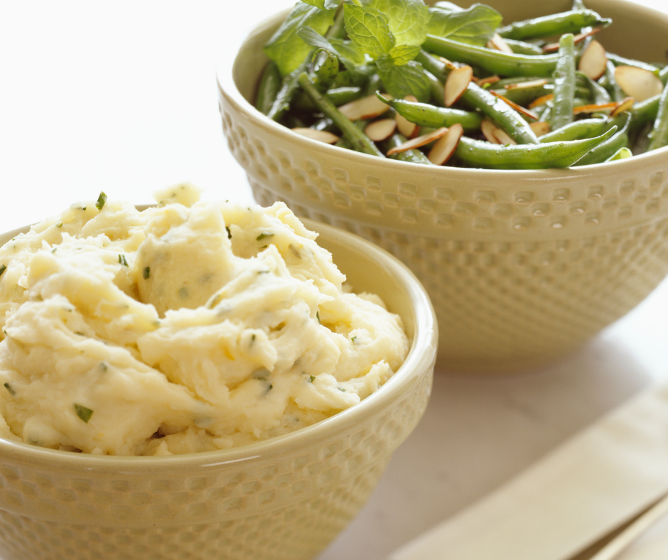 mashed potatoes green beans