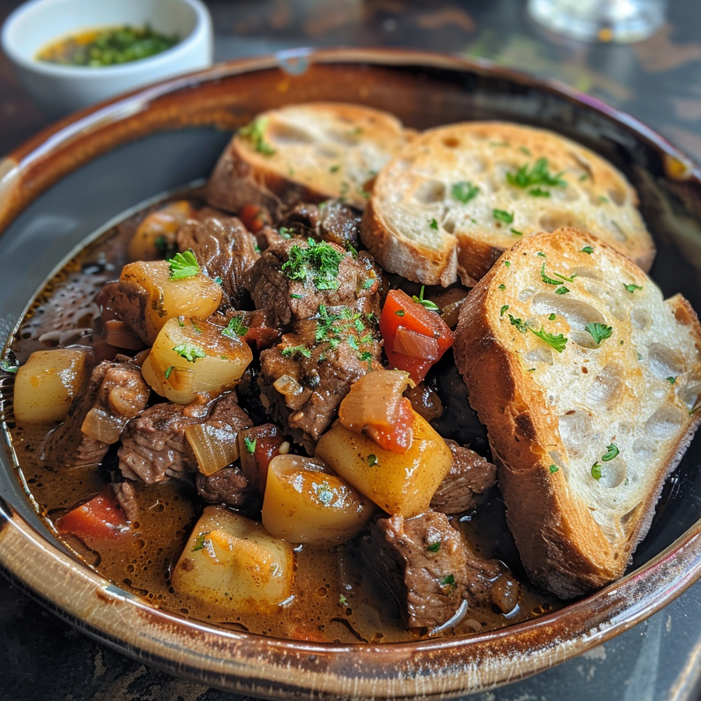 beef stew with bread