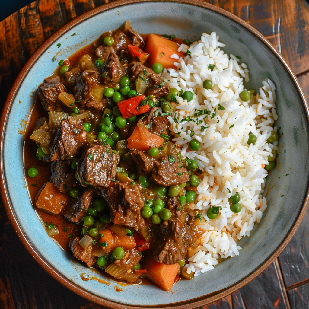 beef stew with rice