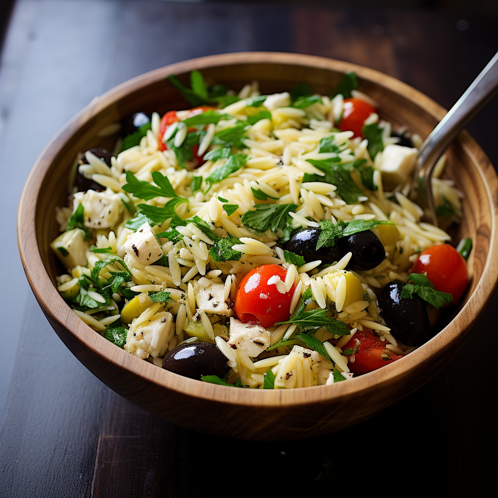 orzo salad with feta and olives