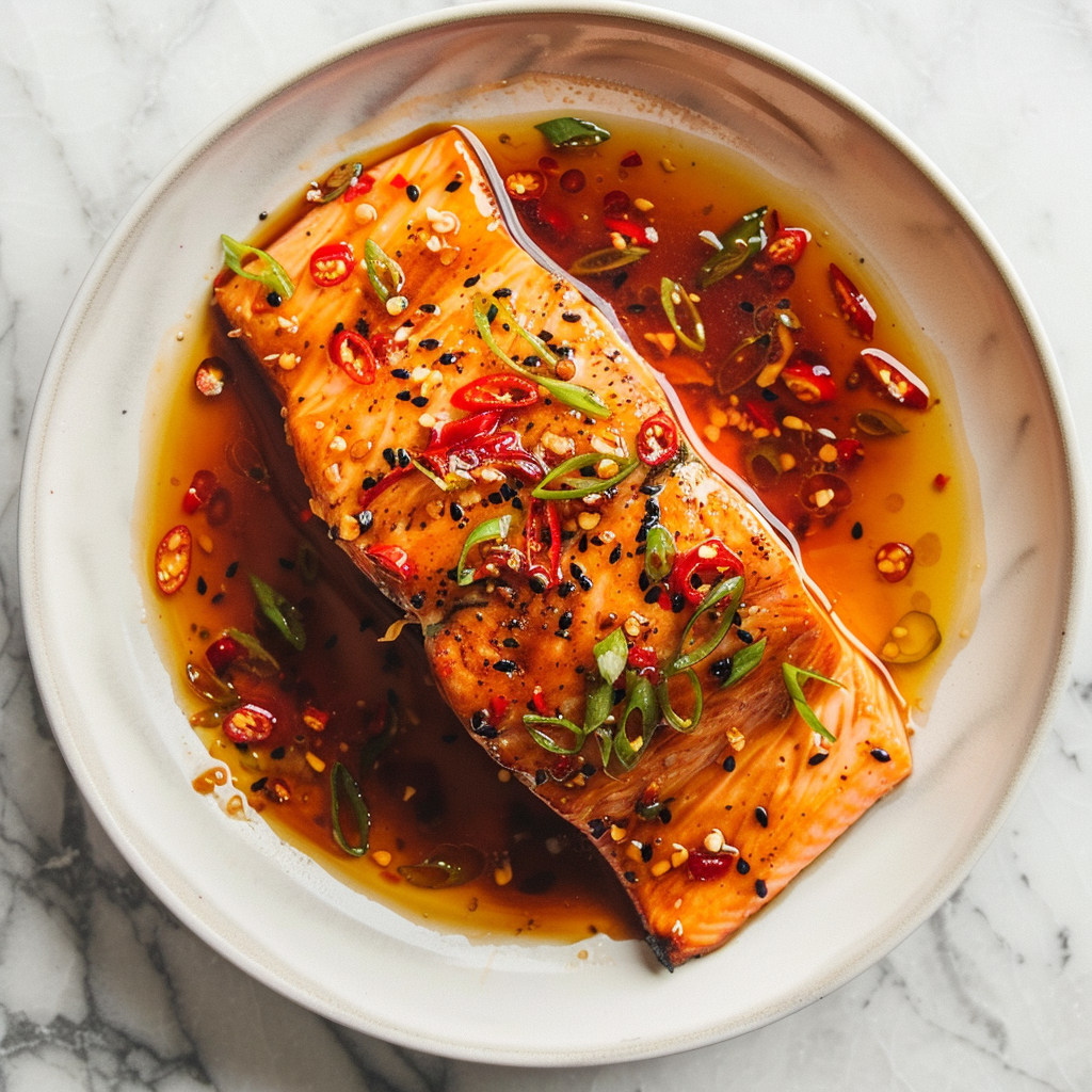 salmon in honey chili sauce