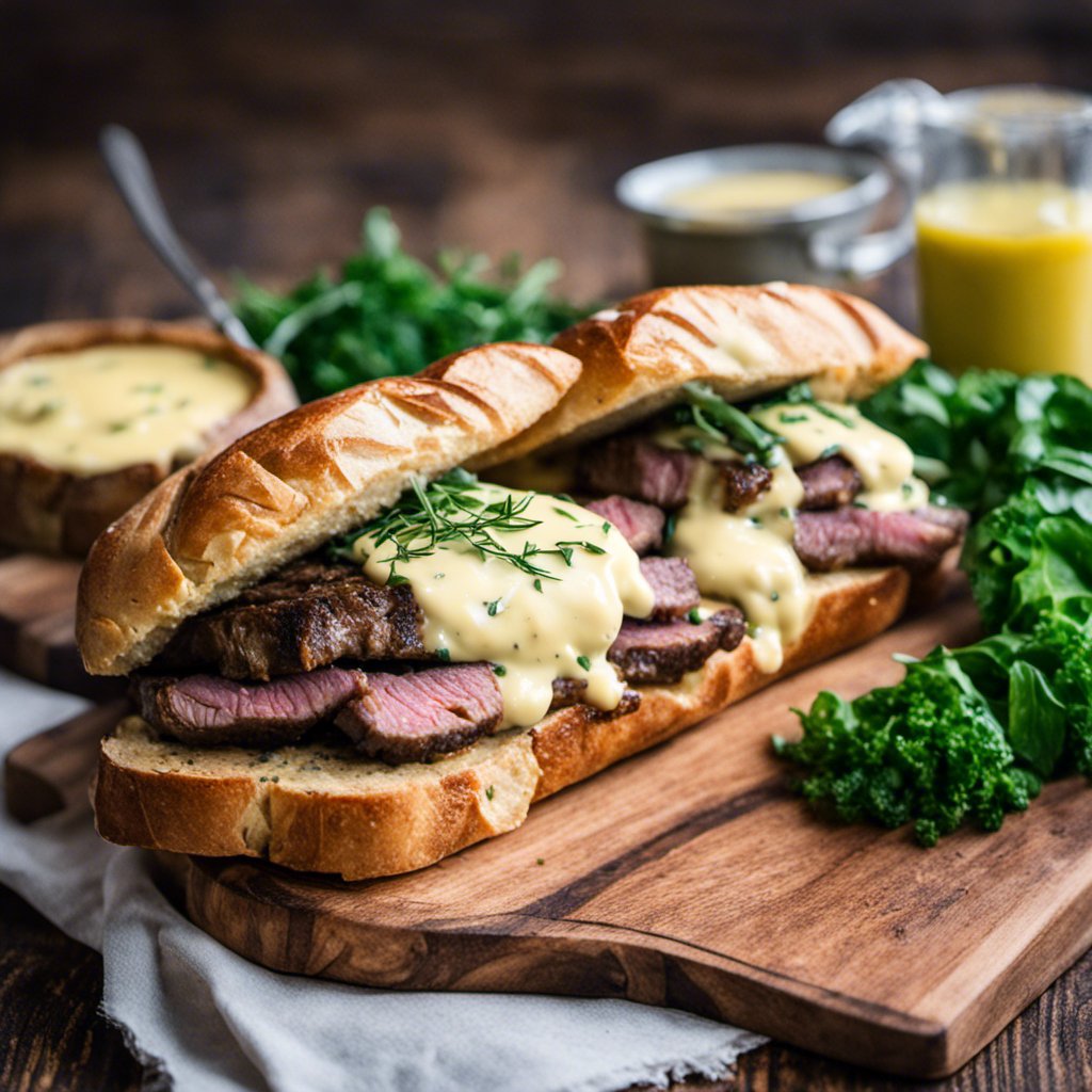 steak sandwich with bearnaise sauce