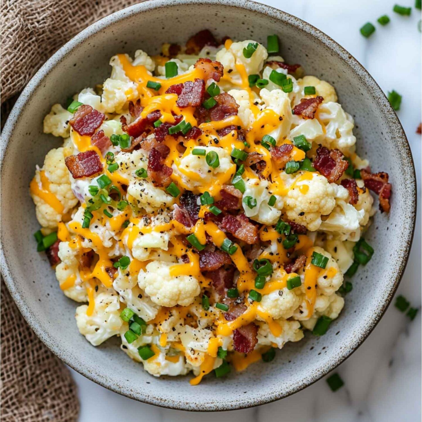 loaded keto cauliflower salad