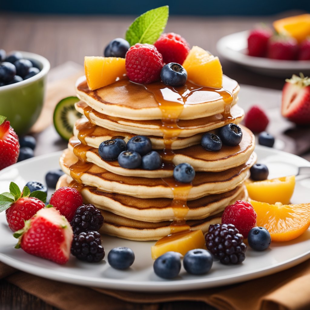 pancakes and fruit