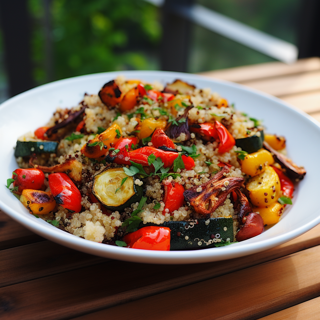 quinoa with roasted veggies