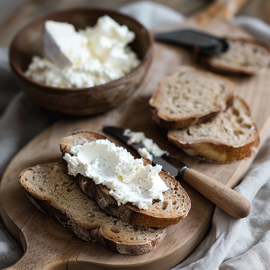 bread with soft cheese