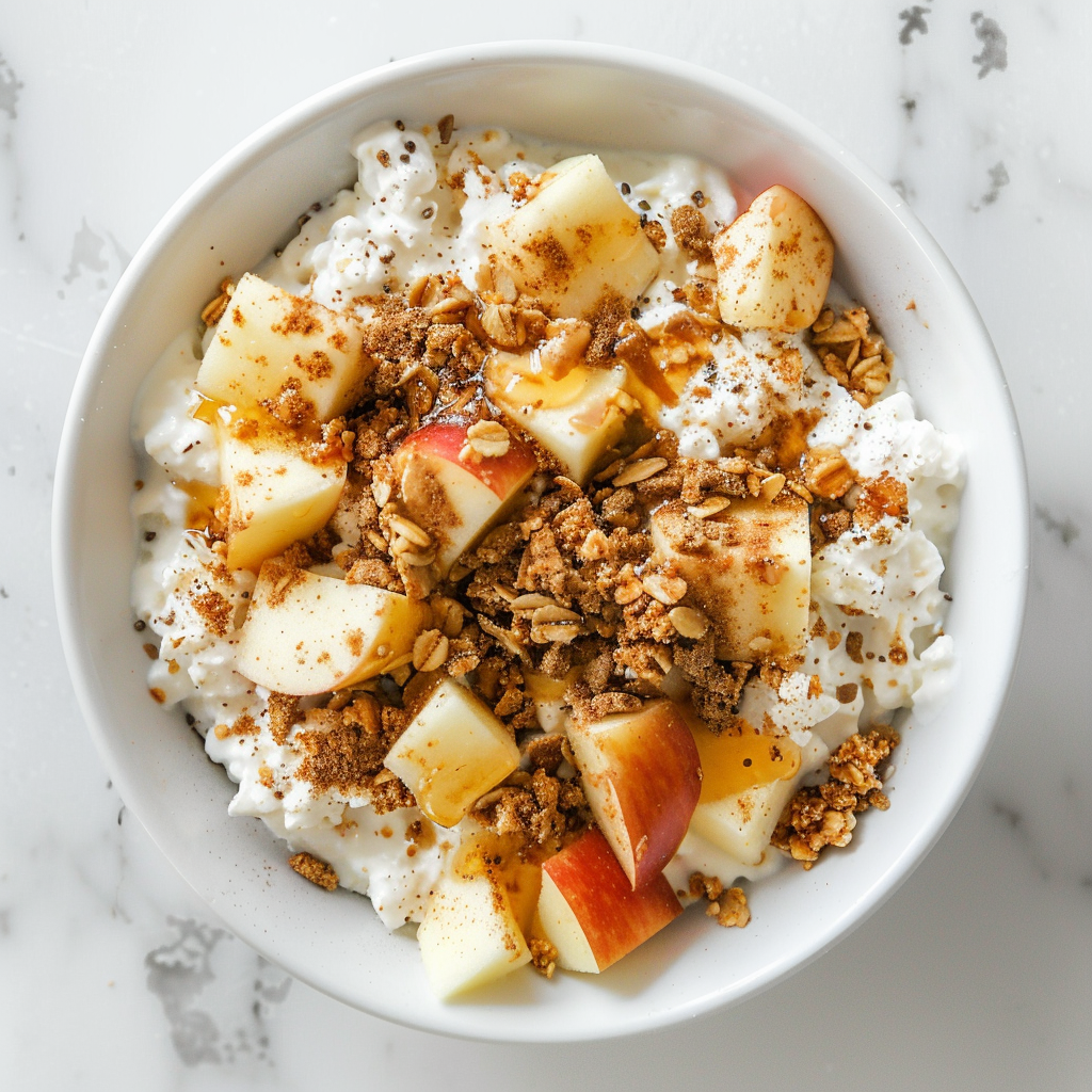apple cottage cheese bowl
