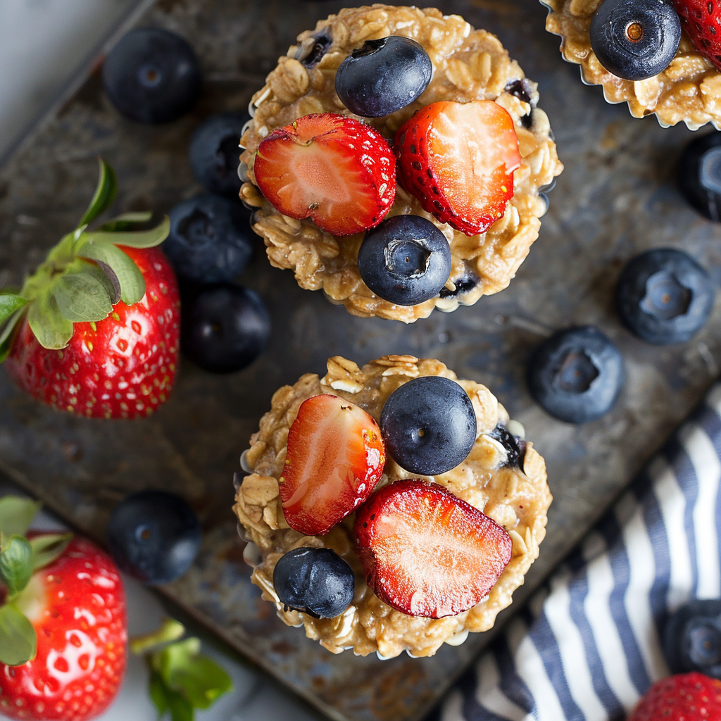 baked oatmeal cups for 4th july