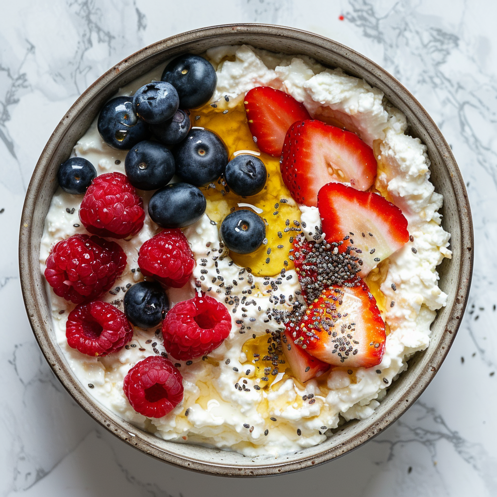 berry cottage cheese bowl