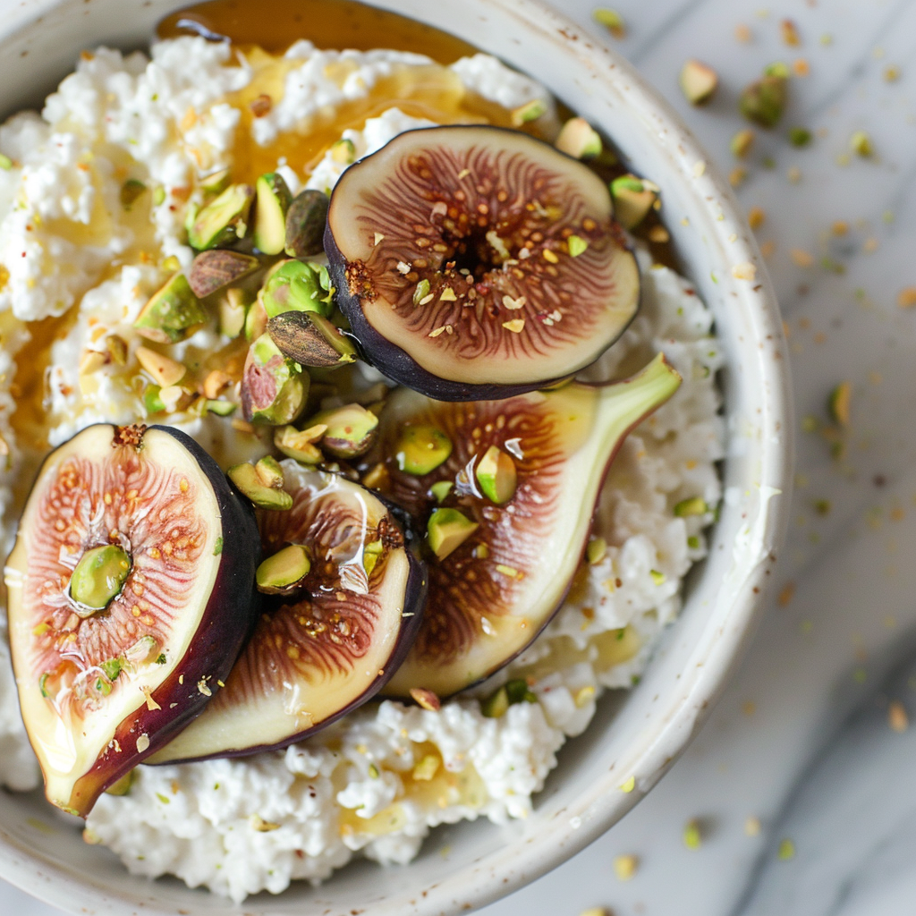 fig cottage cheese bowl