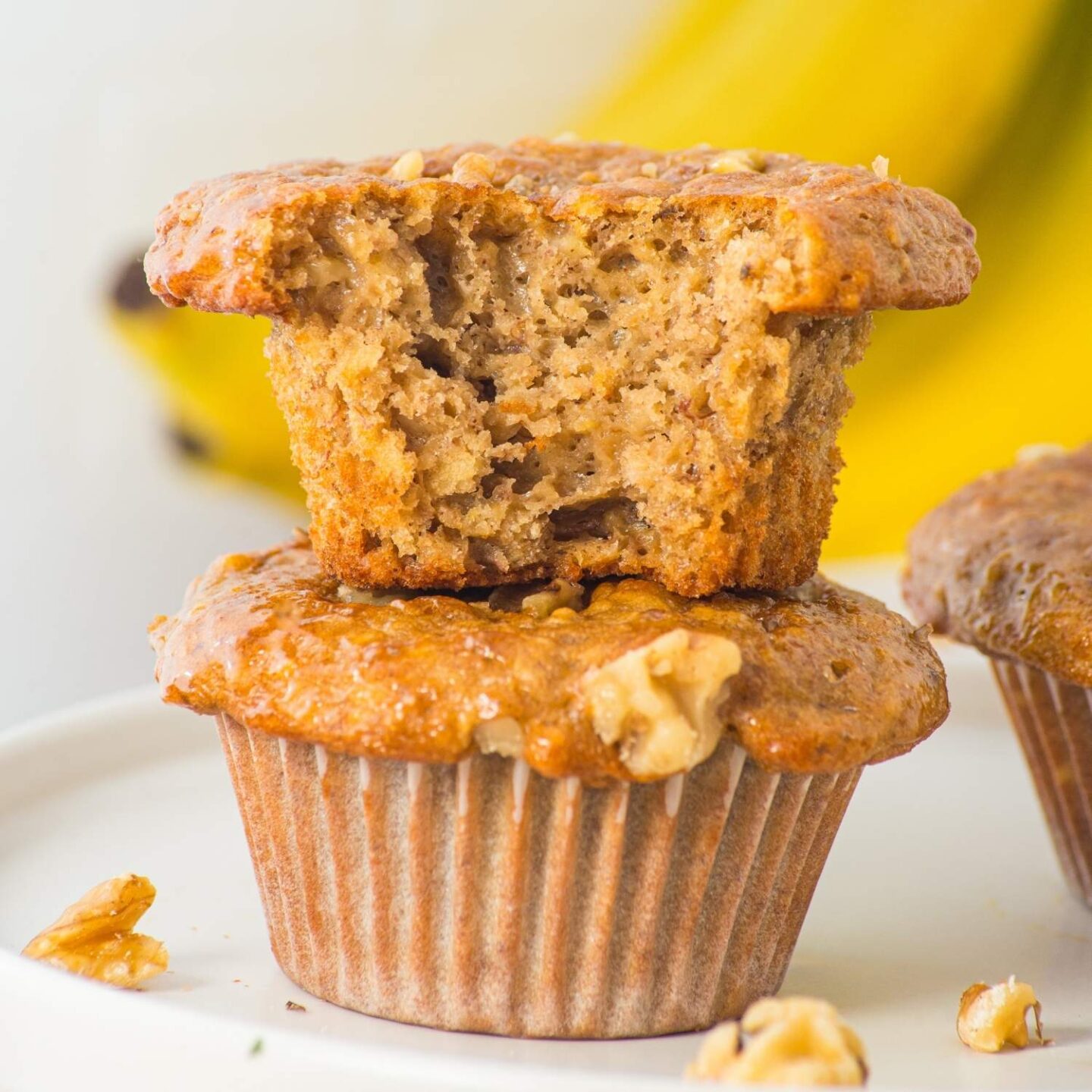 fluffy banana cottage cheese muffins
