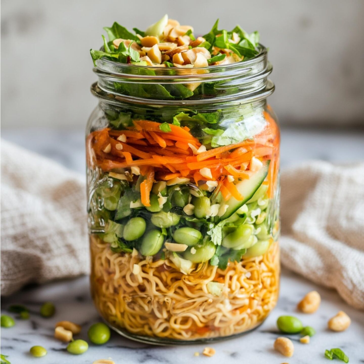 ramen noodle salad jar