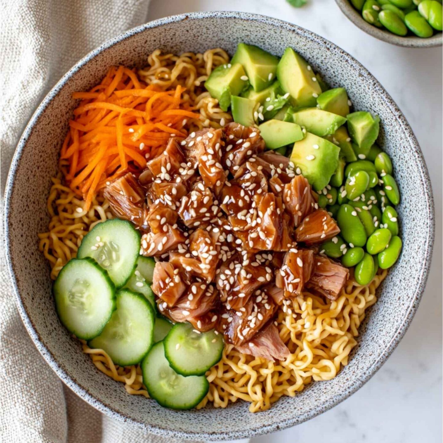 tuna poke ramen bowl