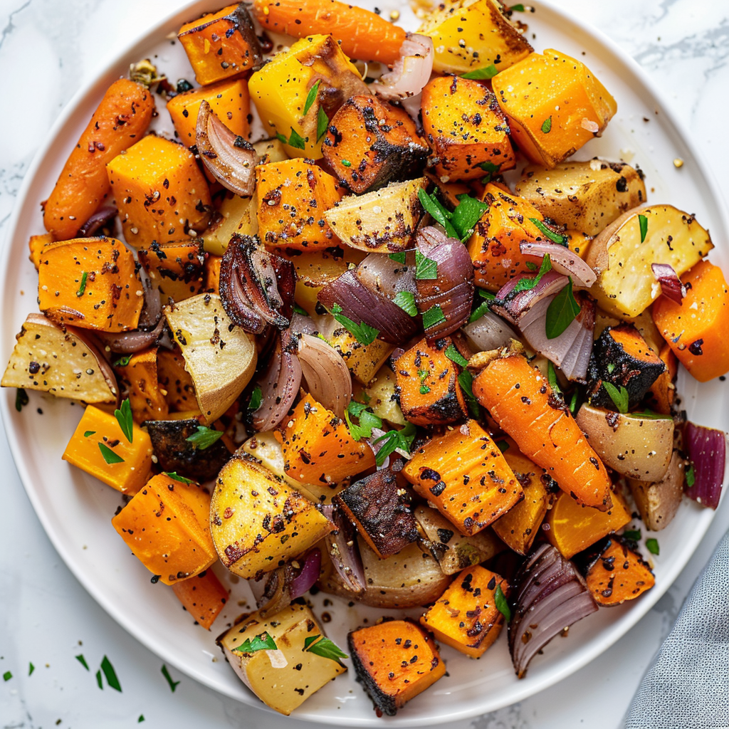 balsamic roasted root vegetables