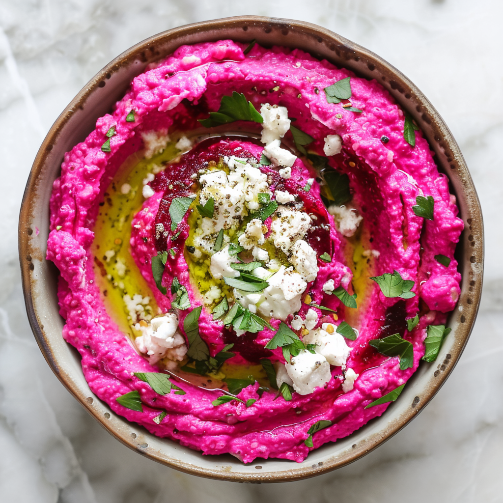 beet and goat cheese hummus