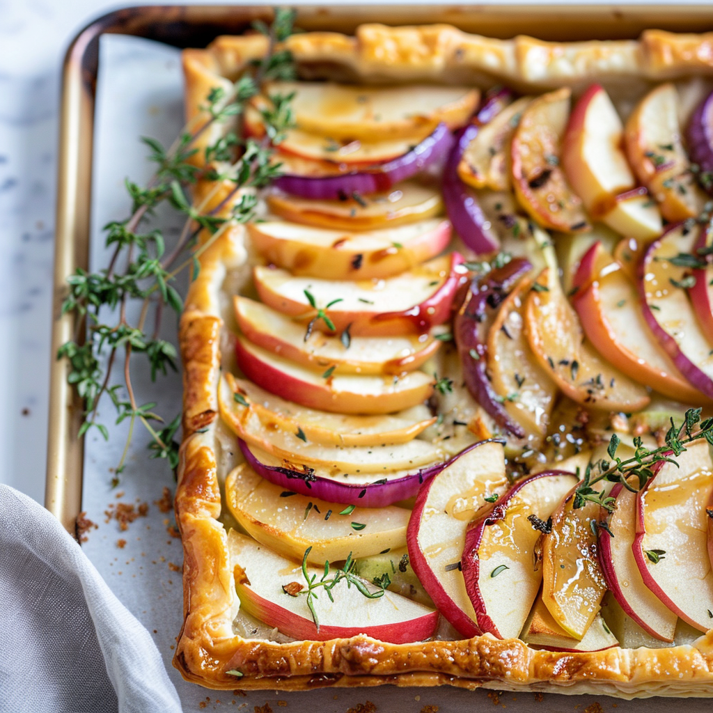 caramelized onion and apple tart