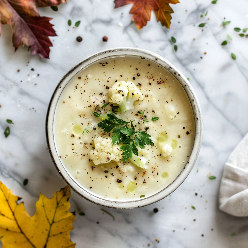 cauliflower and leek soup for fall