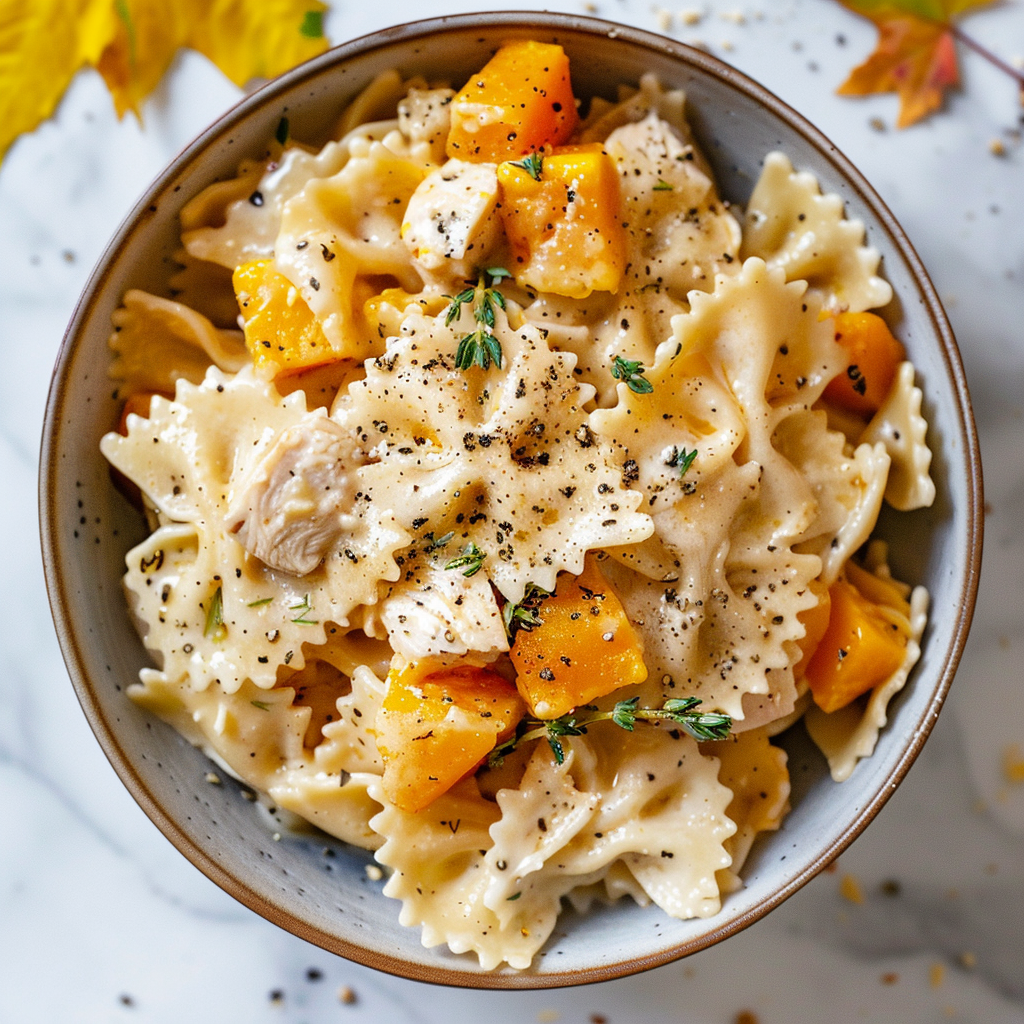 chicken and butternut squash pasta