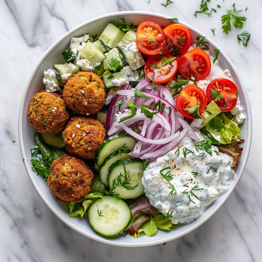 falafel cottage cheese bowl