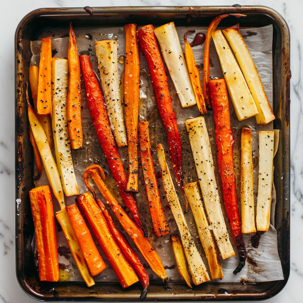 honey roasted carrots and parsnips