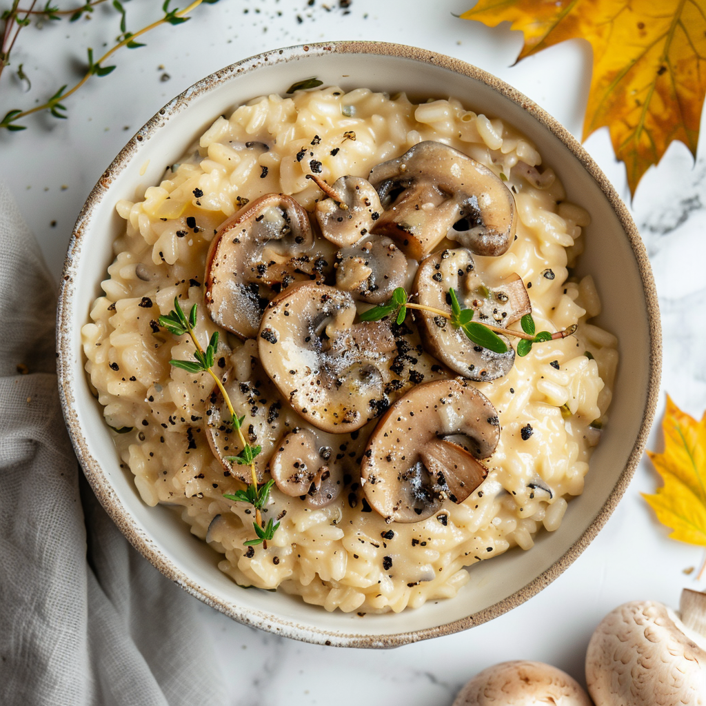 mushroom and thyme risotto