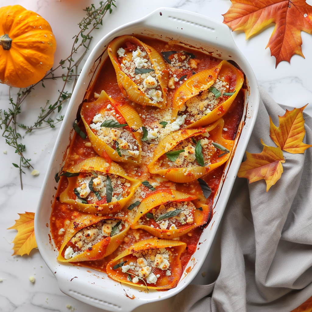 pumpkin and ricotta stuffed shells