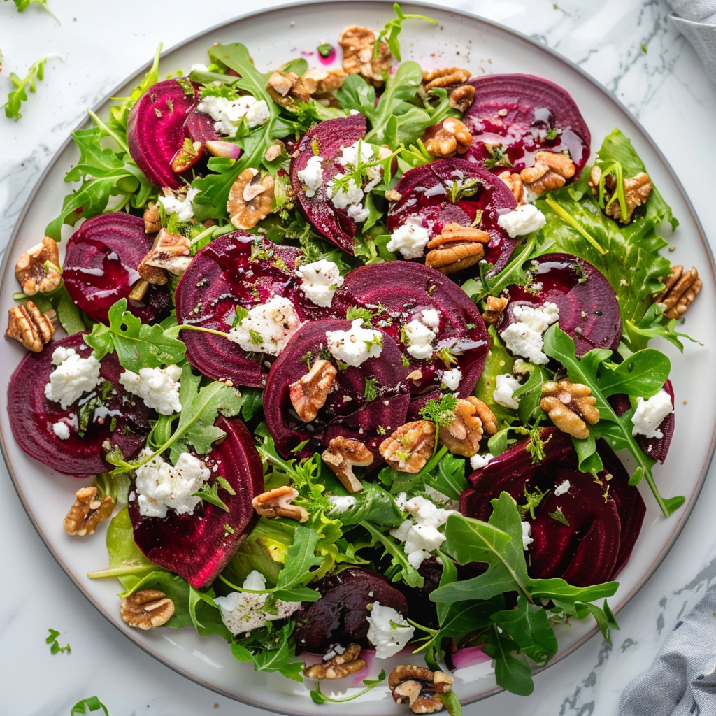 roasted beet salad with goat cheese