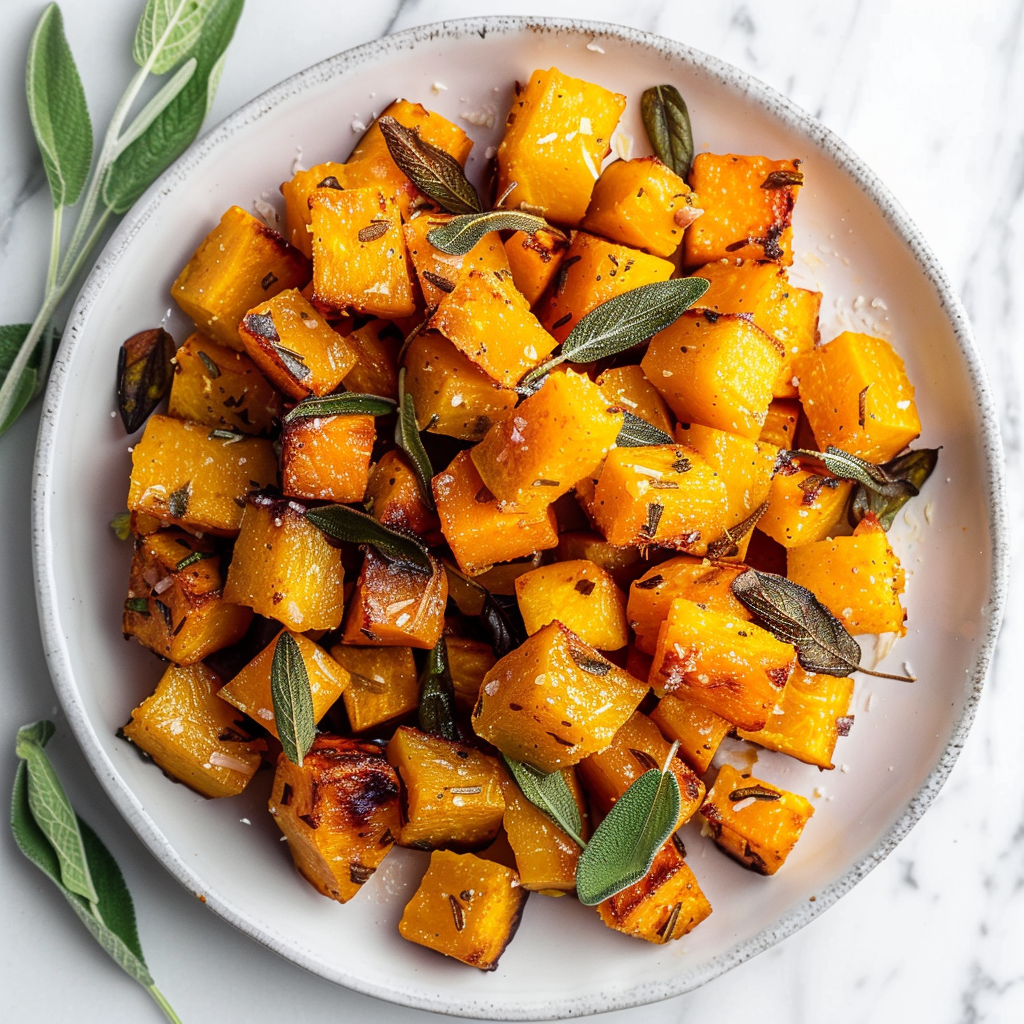 roasted butternut squash with sage