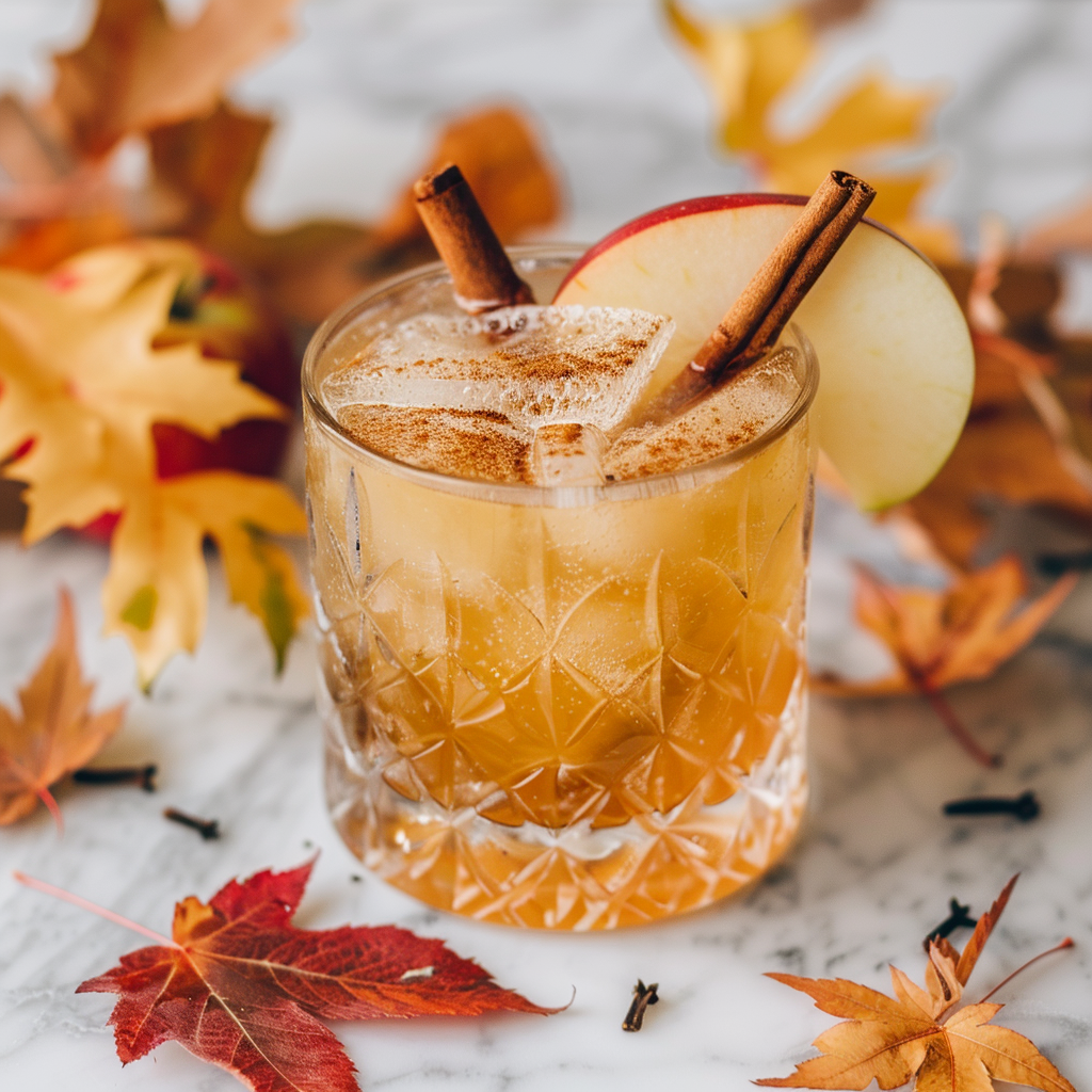 spiced apple gin fizz