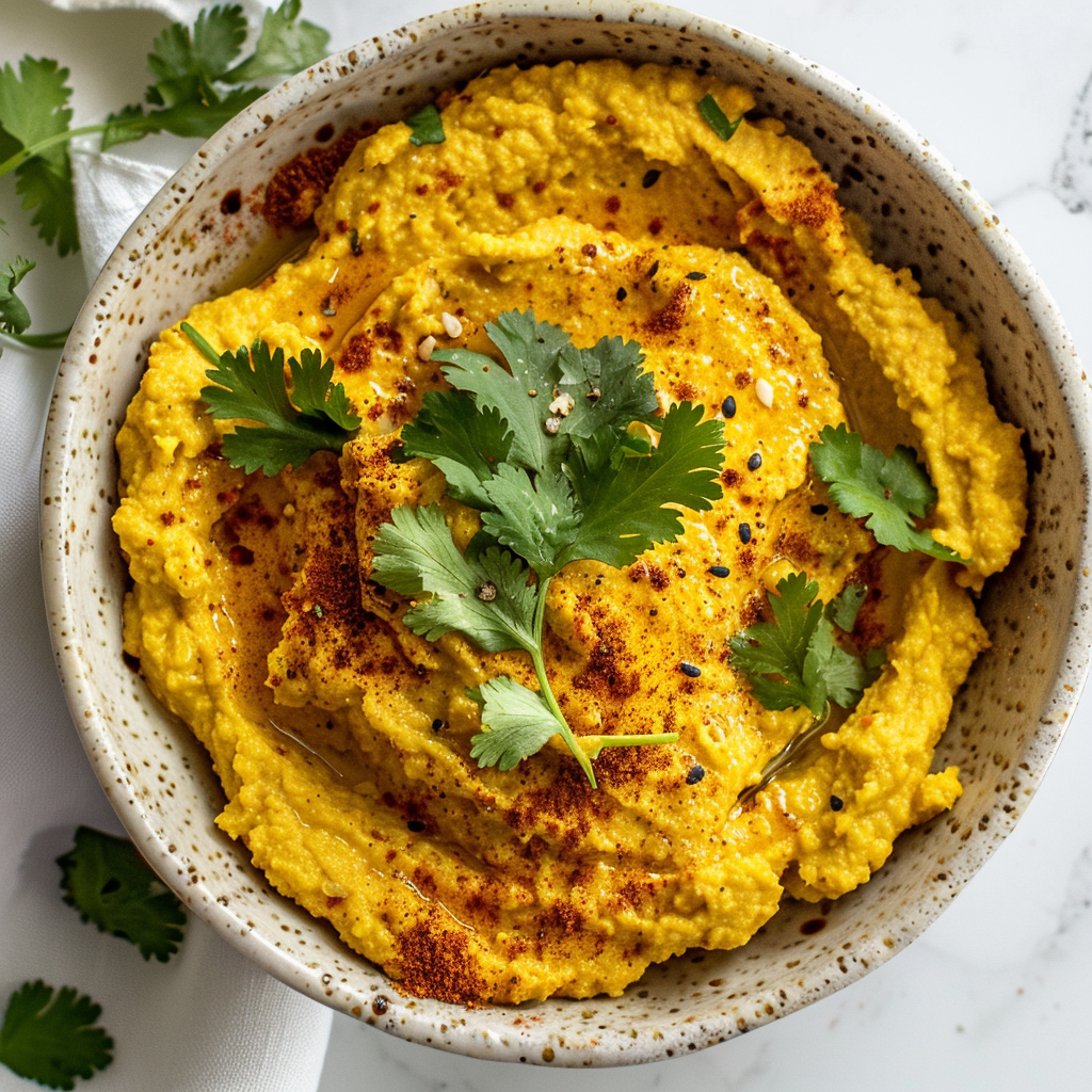 turmeric and curry hummus