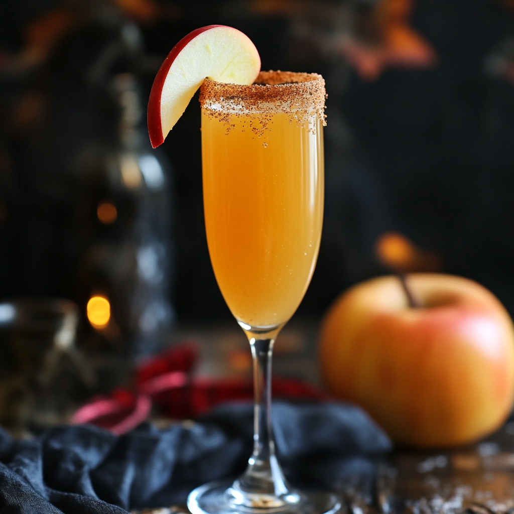 apple cider mimosa cocktail