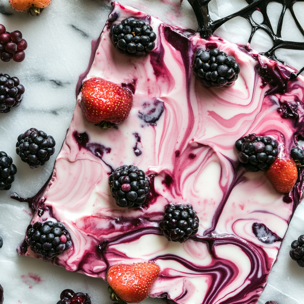 bloody berry yogurt bark