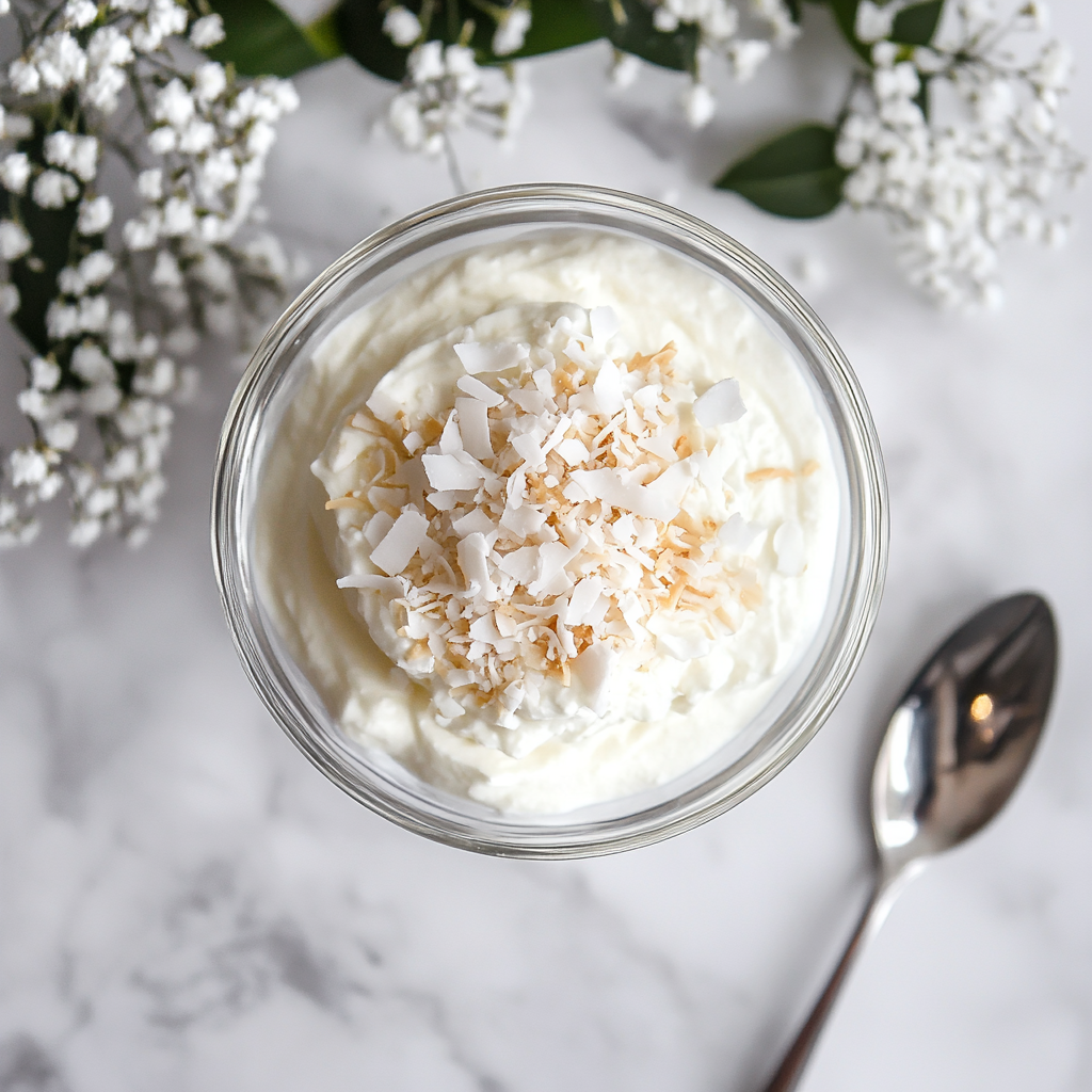 coconut cottage cheese mousse