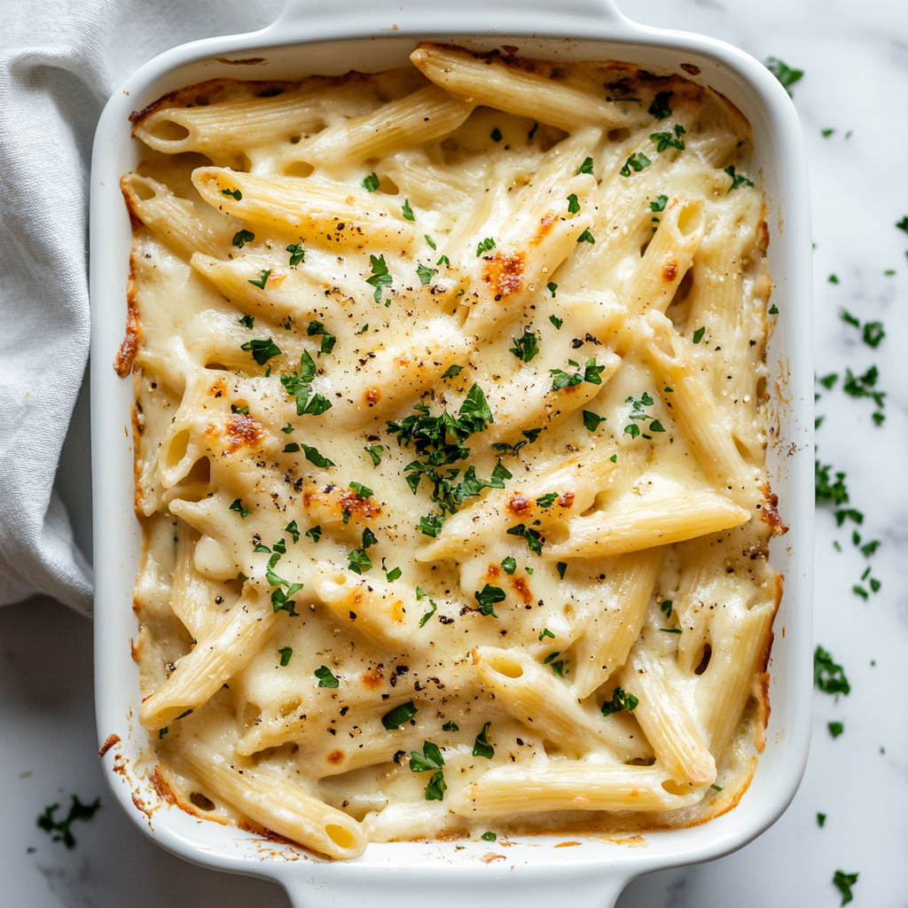 cottage cheese alfredo pasta bake