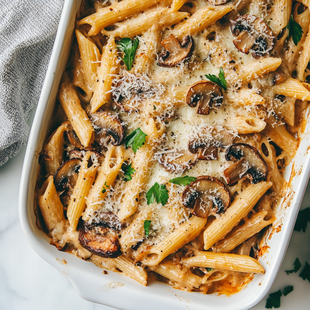 cottage cheese and mushroom pasta bake