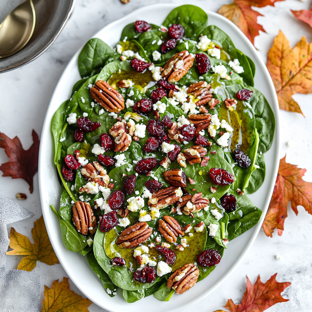 cranberry pecan spinach salad