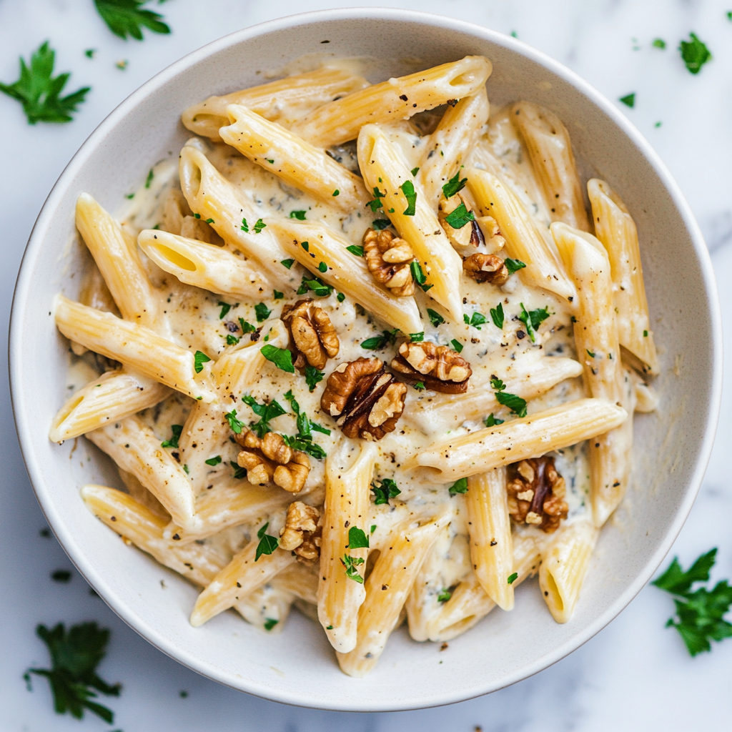 creamy gorgonzola and walnut pasta