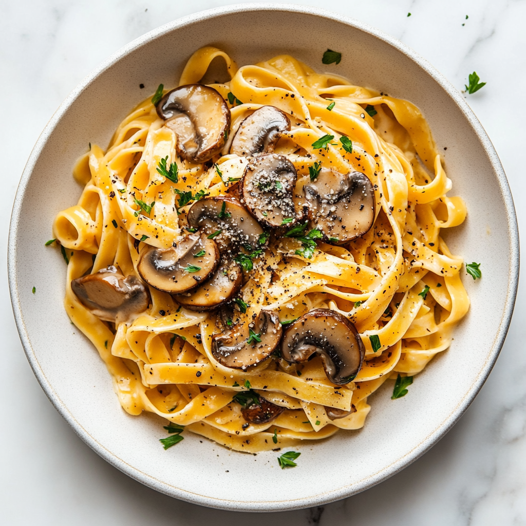 creamy mushroom and truffle pasta