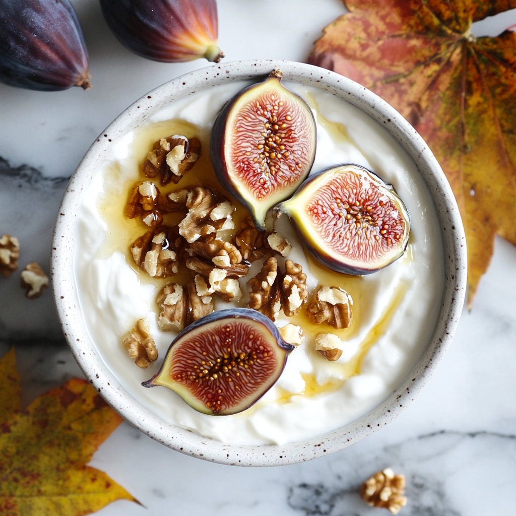 fig and walnut yogurt bowl