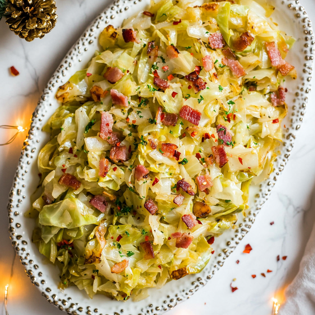 keto fried cabbage with bacon