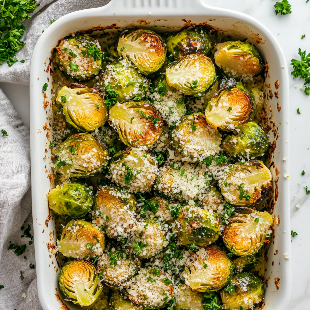 keto garlic parmesan sprouts
