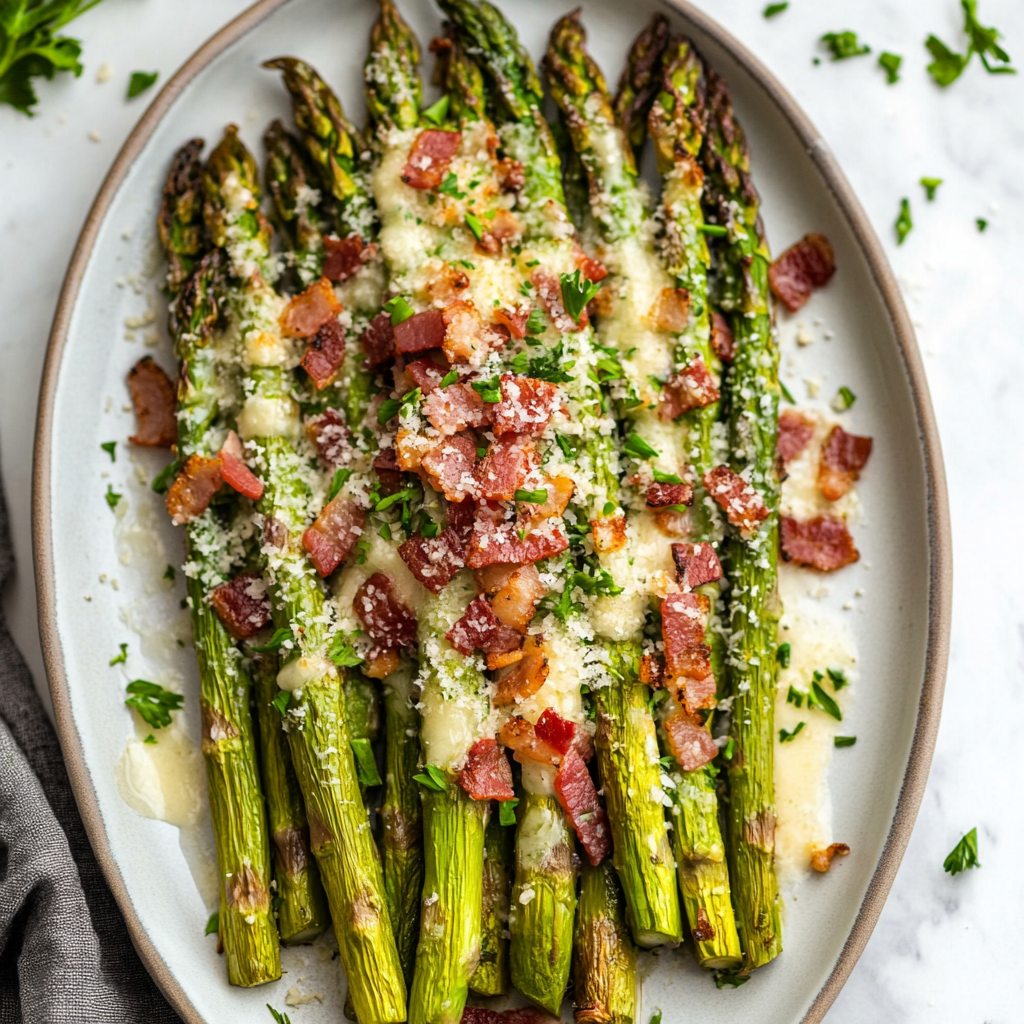 keto parmesan and bacon asparagus