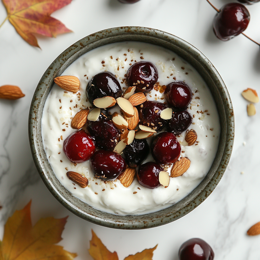 roasted cherry yogurt bowl