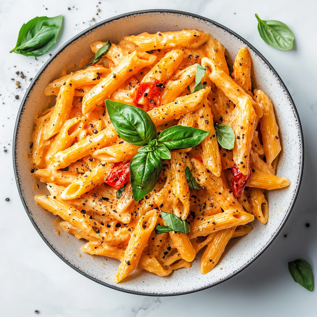 roasted red pepper and goat cheese pasta