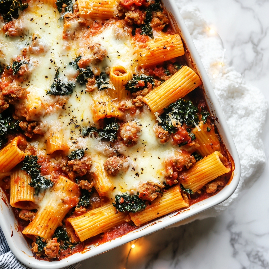 sausage and kale pasta bake