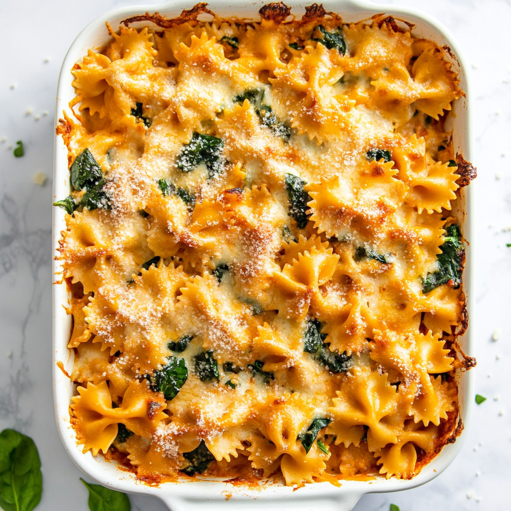 spinach cottage cheese pasta bake