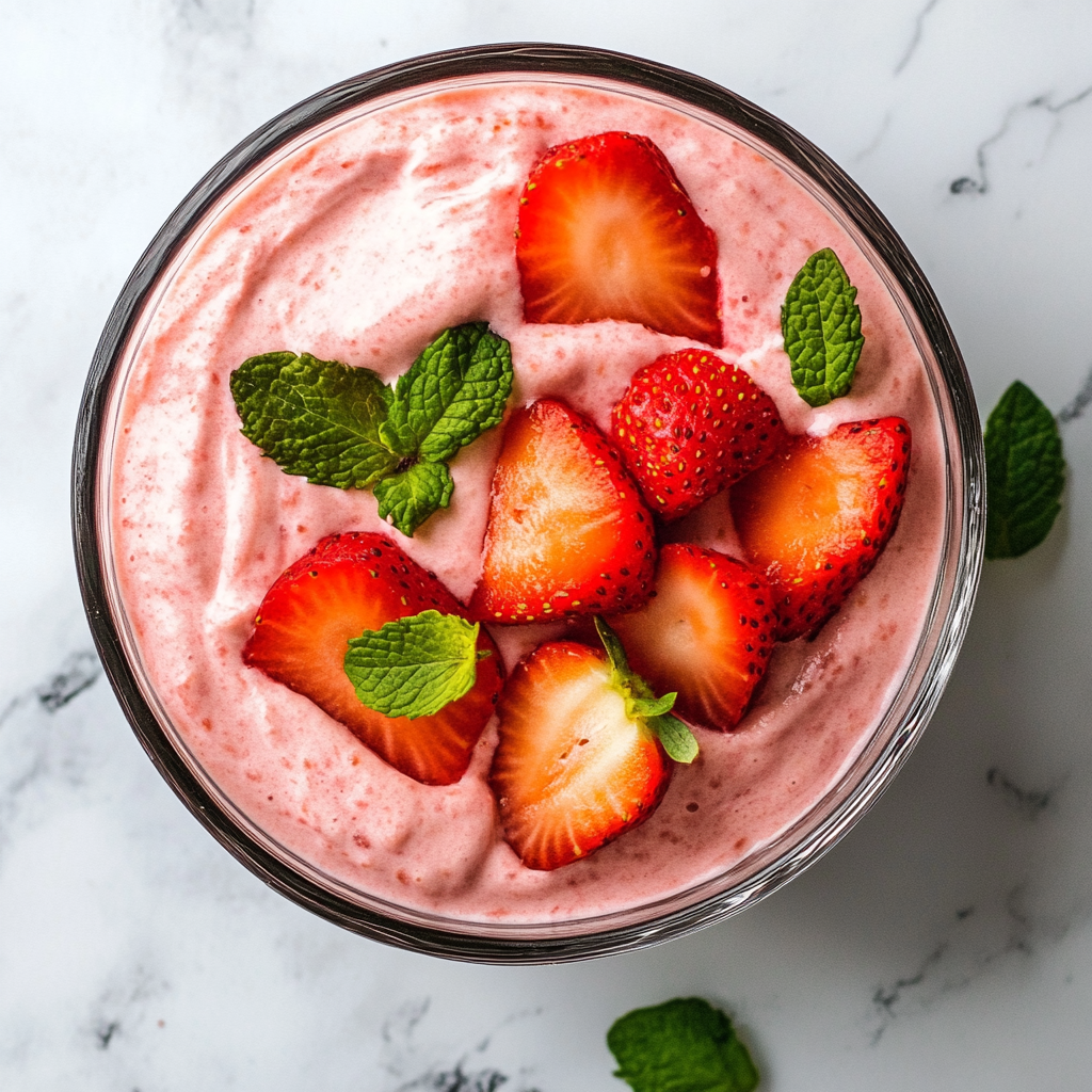 strawberry cottage cheese mousse