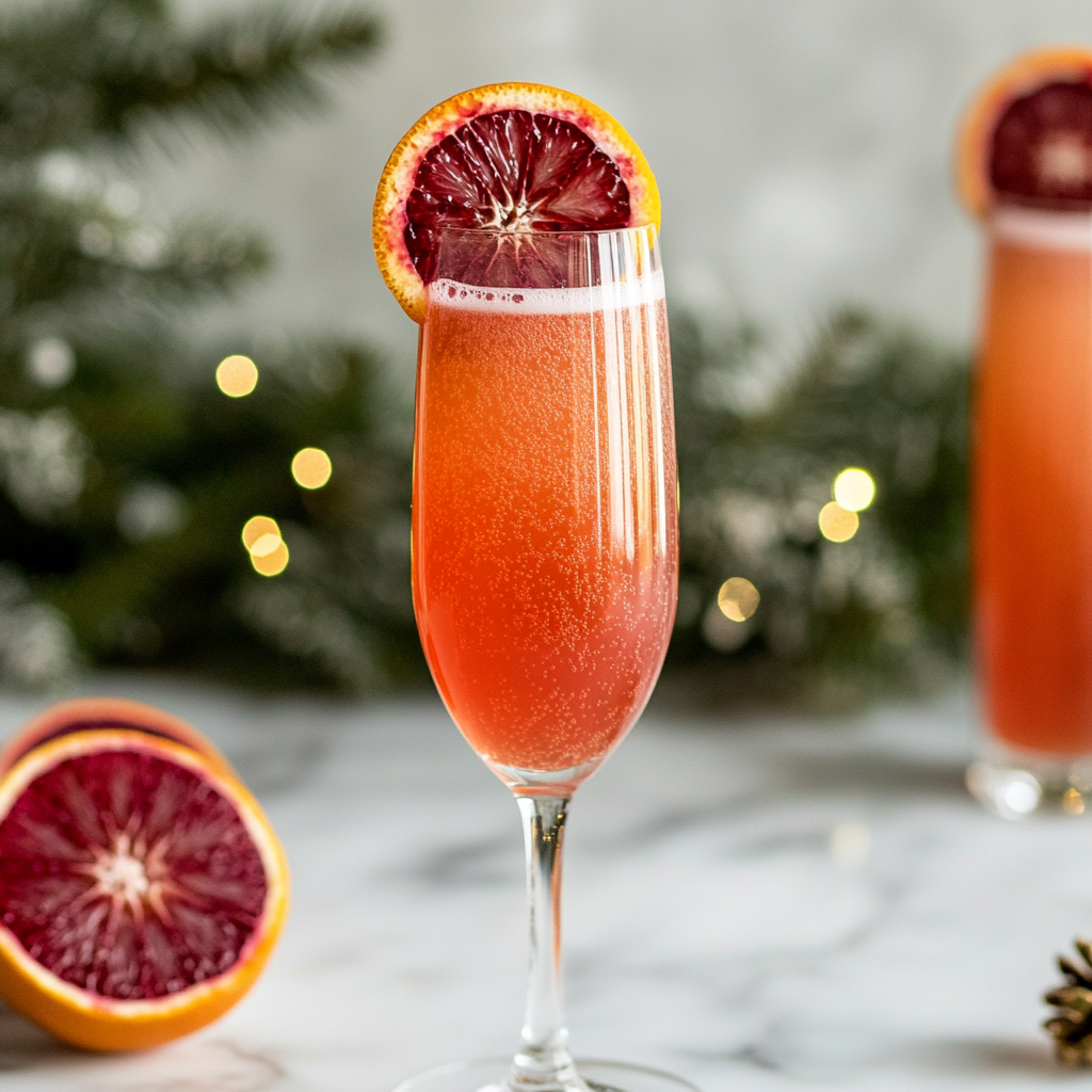 blood orange champagne cocktail