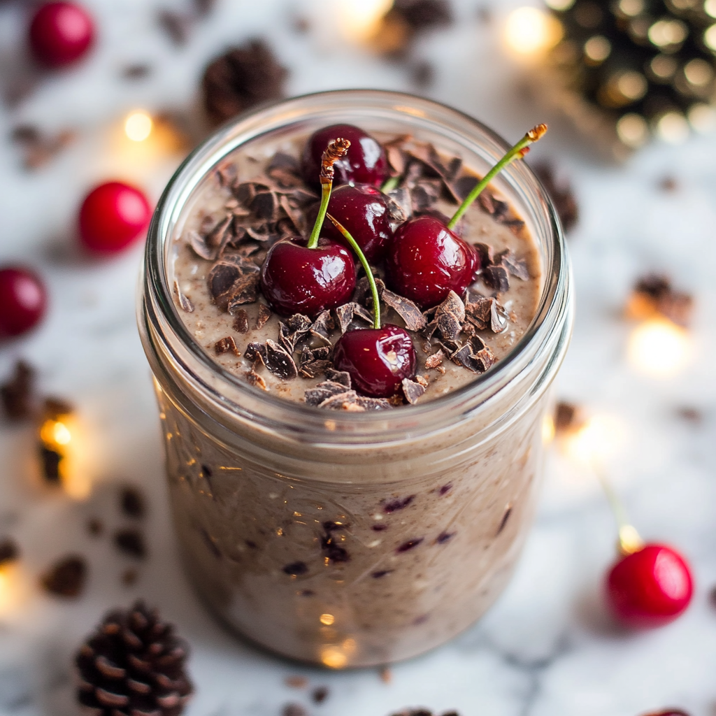 chocolate cherry overnight oats